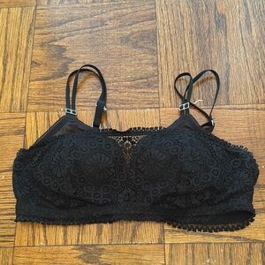 Aerie Black Lace Bra with Delicate Detailing NWOT